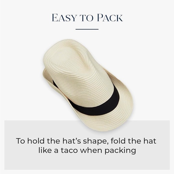 CARKELLA Del Mar Fairway Fedora with Black Band Chic Ivory M/L Adjustable NWOT - Picture 6 of 10